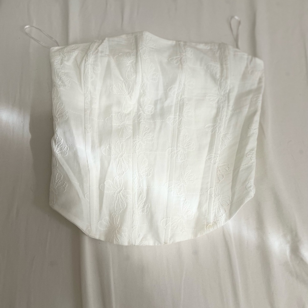 Zara White Floral Corset Size S